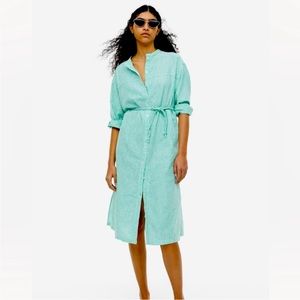H&M linen blend shirt dress